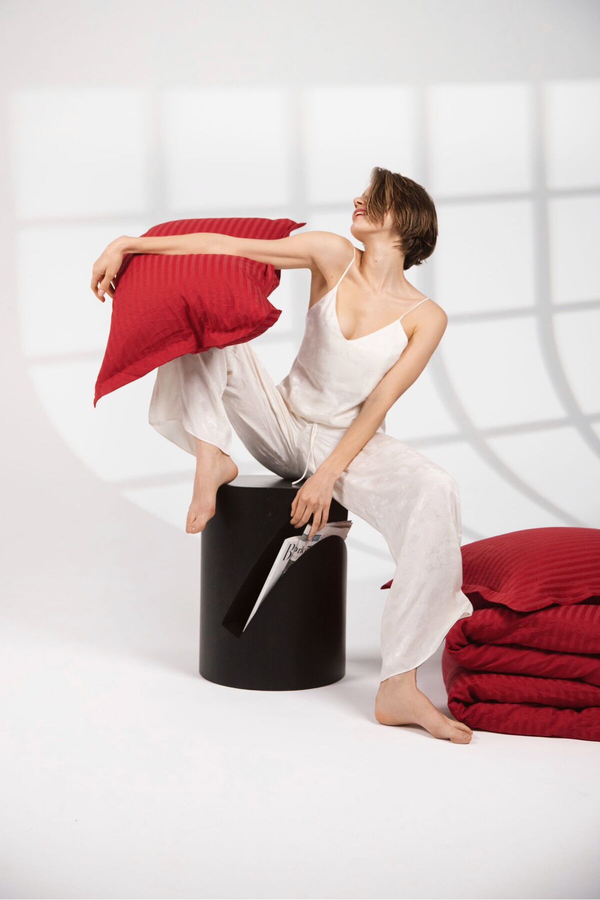 Çift Kişilik Kırmızı Saten Nevresim Takımı 200 × 220 cm